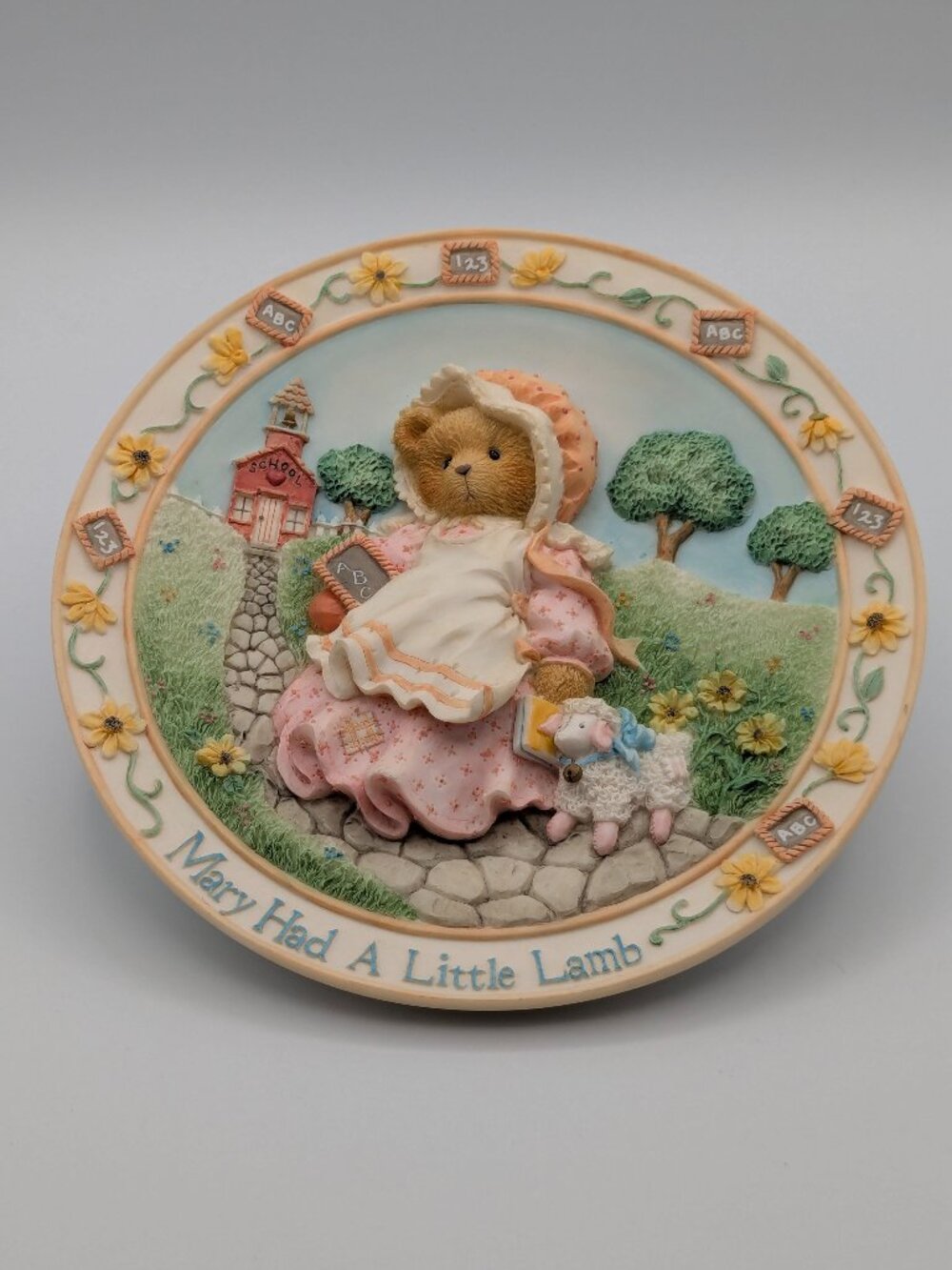 Cherished Teddies Mary Had a Little Lamb (128902) 1994, Nursery Rhyme Plate